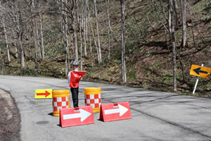 旗と姿勢を指導